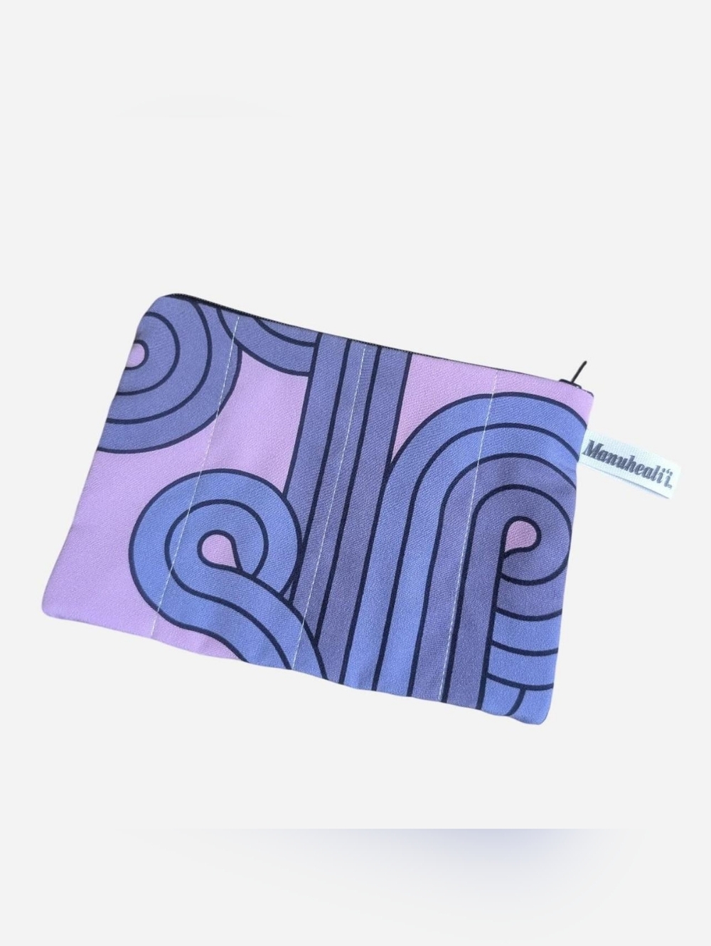Manuhealii Manuheali'i purple abstract zipper pouch bag